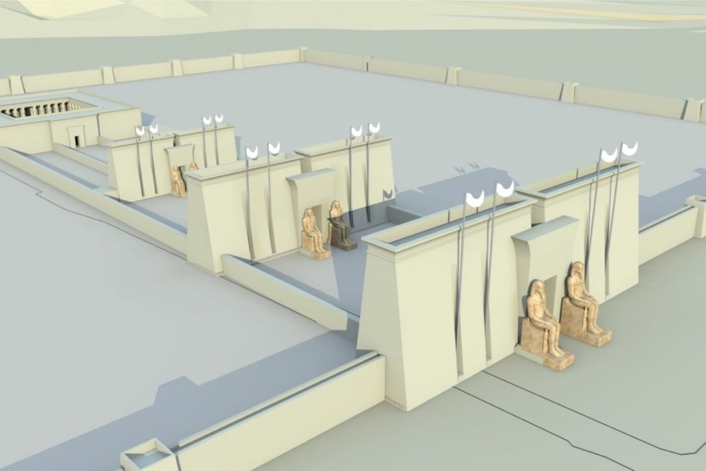 Amenhot0ep III'ün ana tapınağının önerilen bir rekonstrüksiyonu