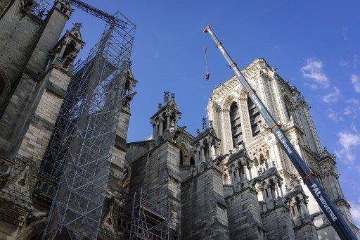 2019 yılında çıkan yangında Notre Dame Katedrali özellikle kulesi büyük zarar görmüştü. Fotoğraf Fransa Kültür Bakanlığı
