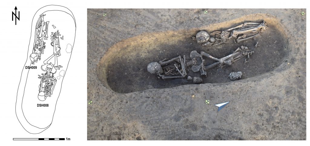 Tunç Çağı 35-44 yaşlarında bir kadının ve 23-30 yaşlarında bir erkeğin çift mezarı